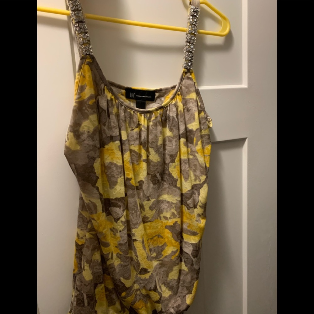 Inc Tank top floral with side tie